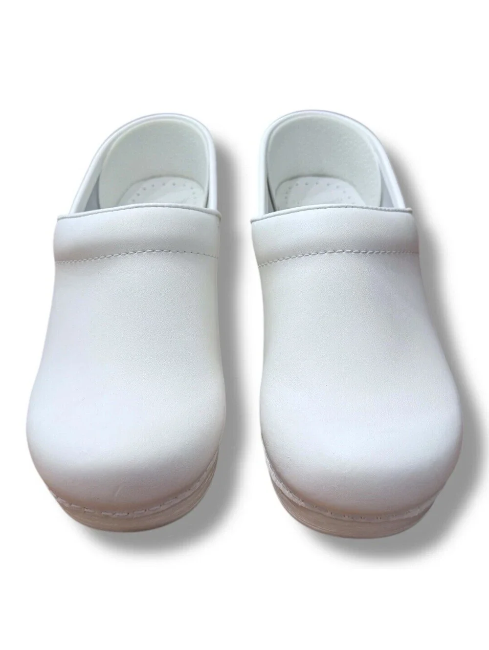 Dansko White Leather Professional Clogs Shoes Clean Medical Women’s US 5.5 EU 36